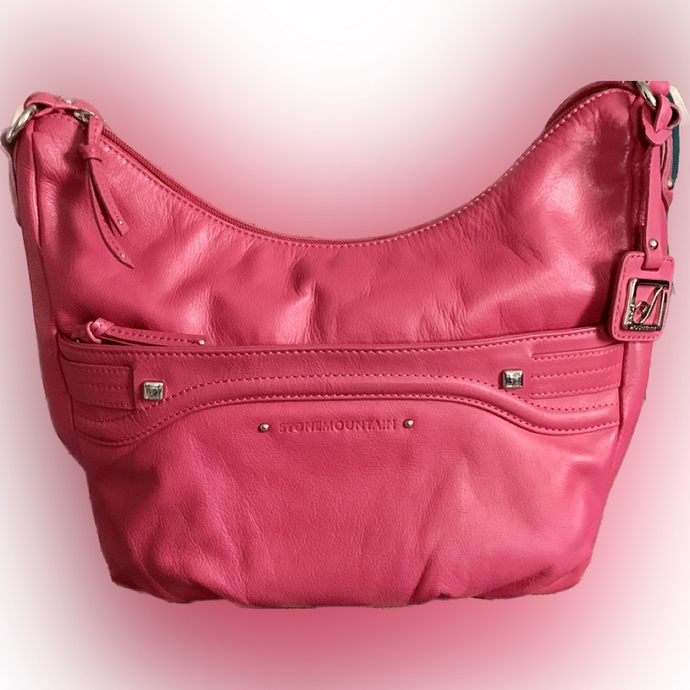 Pink leather hobo purse Stone Mountain